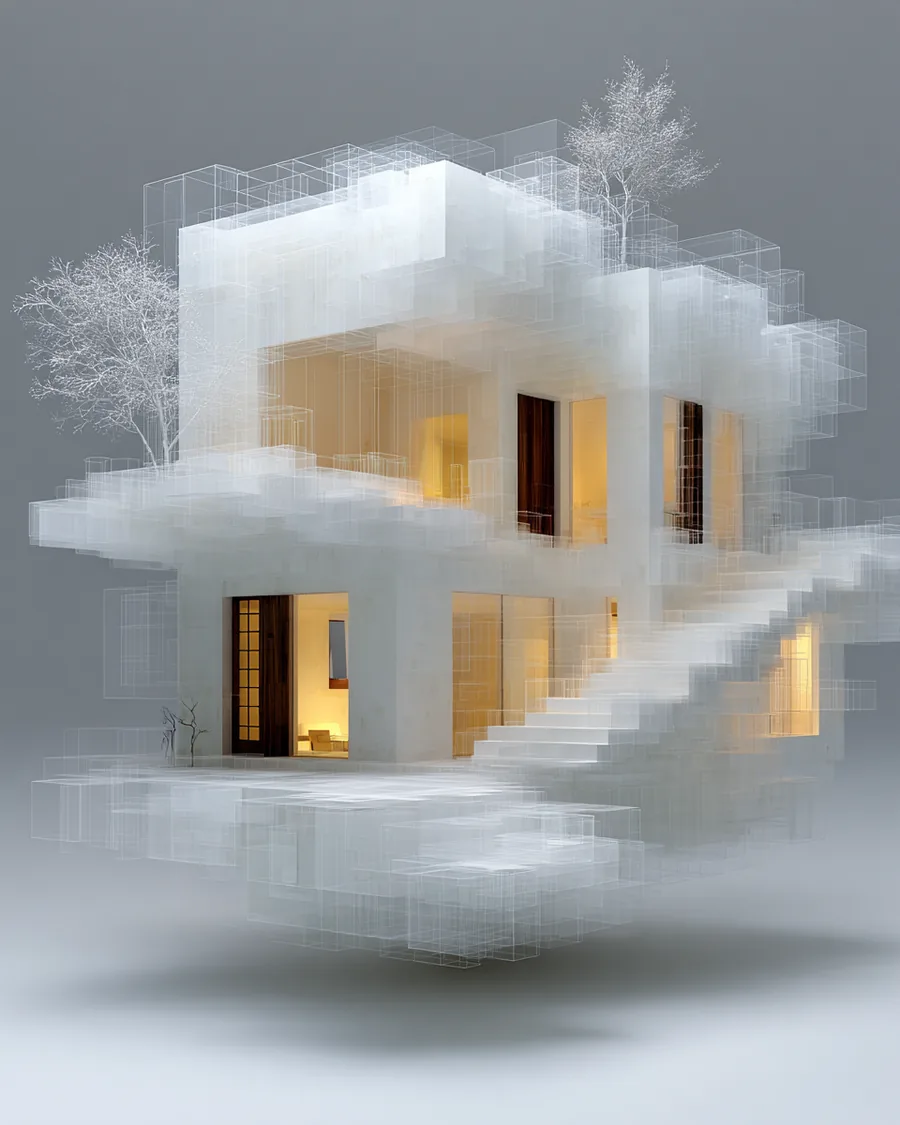 Architekturmodell eines modernen Wohnhauses — Symbolbild für Webdesign für Immobilienmakler in Graz